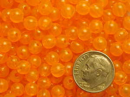 Fishing Beads Round 8mm TRANS.ORANGE 100/PK