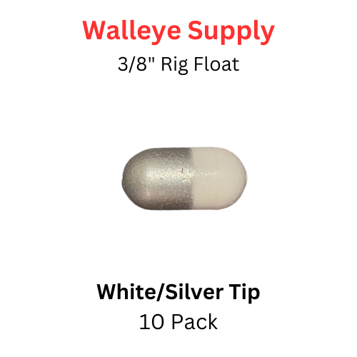 RIG FLOATS 3/8" WHITE/SILVER TIP