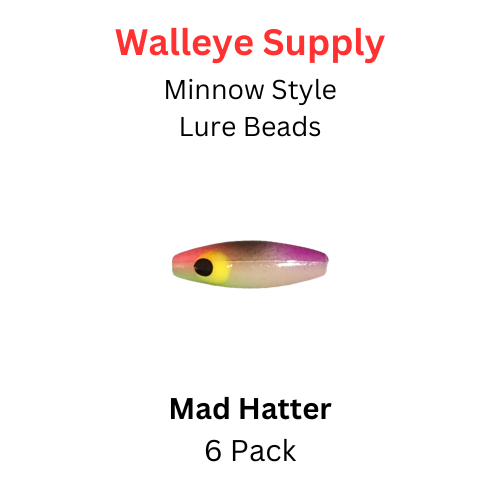 Minnow Style Lure Beads MAD HATTER 6 pk