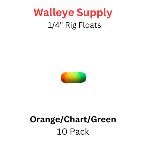 RIG FLOATS 1/4" ORANGE CHARTREUSE GREEN