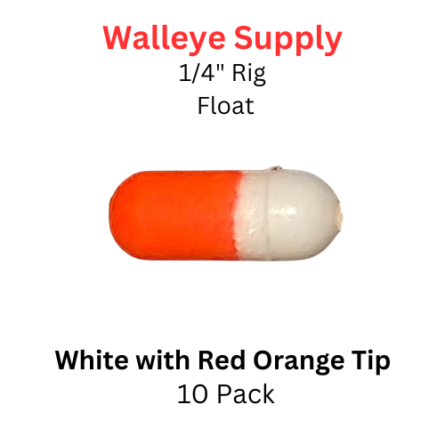 1/4" WHITE with RED ORANGE TIP Scale Rig Float