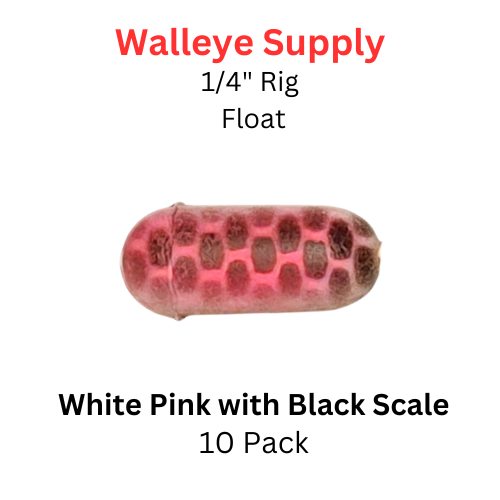 Rig Floats 1/4" WHITE, PINK with BLACK SCALE