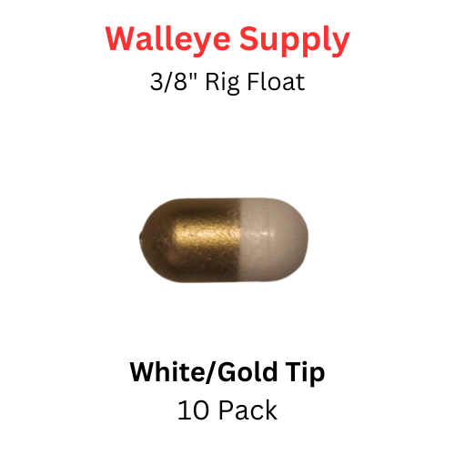 RIG FLOAT 5/16" WHITE With GOLD Tip 10 PK
