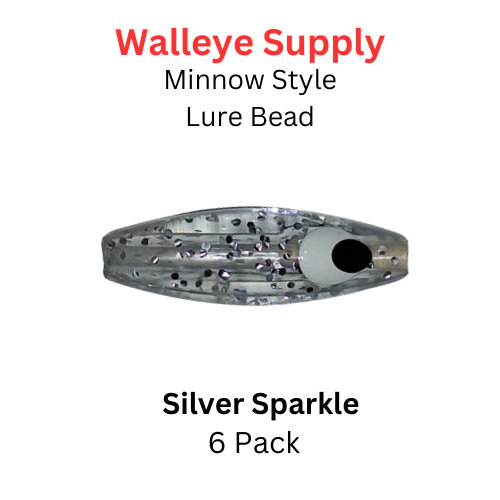 SILVER SPARKLE Minnow Bead 6/PK