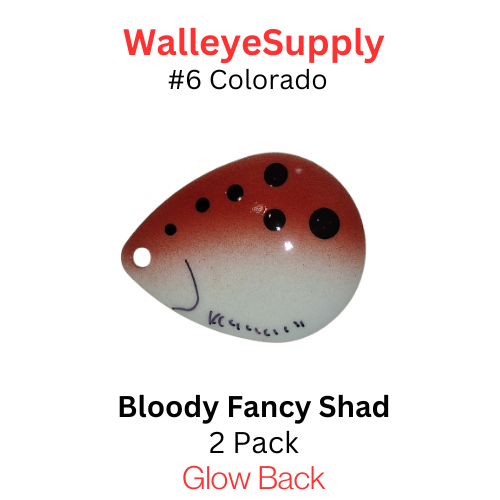 Spinner Blades COLORADO #6 GLOW/BLOODY FANCY SHAD