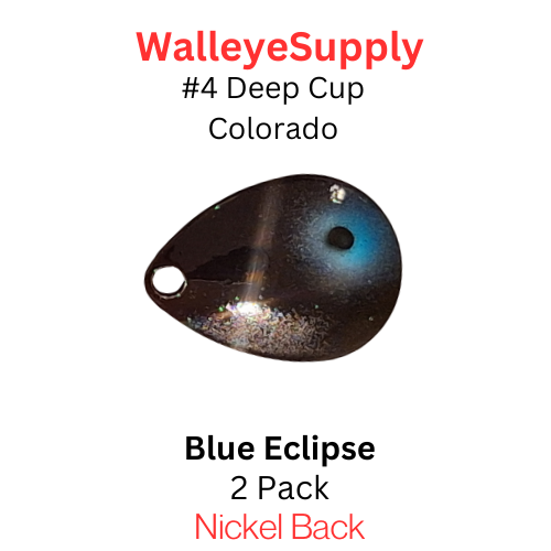 Walleye Supply customs #4 Blue Eclipse Deep Cup Colorado Nickel Back Walleye Supply customs #4 Blue Eclipse Deep Cup Colorado Nickel Back