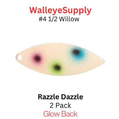 Walleye Supply Customs Razzle Dazzle #4 1/2 Willow Glow Back