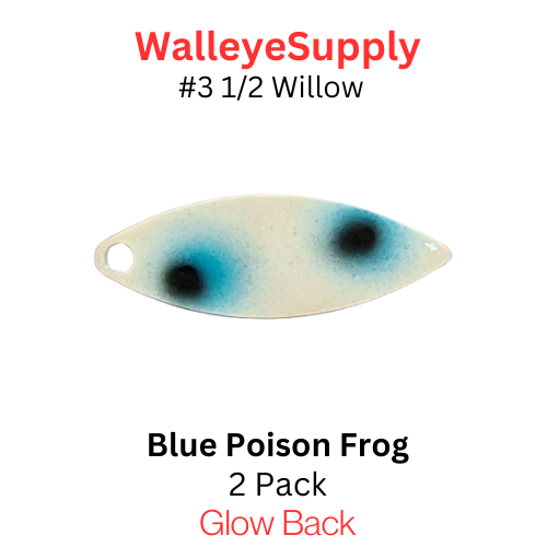 Walleye Supply Customs Blue Poison Frog #3 1/2 Willow Glow Back Walleye Supply Customs Blue Poison Frog #3 1/2 Willow Glow Back