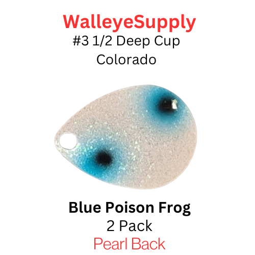 Walleye Supply Customs Blue Poison Frog #3 1/2 Deep Cup Colorado