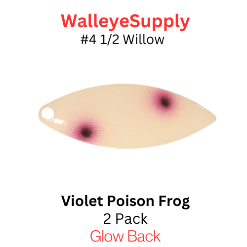 Walleye Supply Customs Violet Poison Frog #4 1/2 Willow Glow Back Walleye Supply Customs Violet Poison Frog #4 1/2 Willow Glow Back