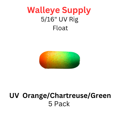 5/16" UV ORANGE CHARTREUSE GREEN Rig (Pill) Float 5 PK