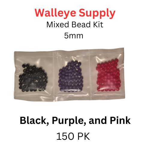 5mm Mixed Bead Set Black, Purple, and Pink, 150 pk