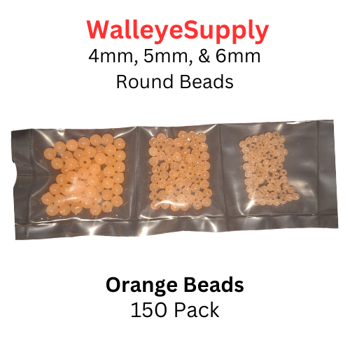 Mixed Size Bead Pack Orange Glow in Sizes 4mm, 5mm, and 6mm.