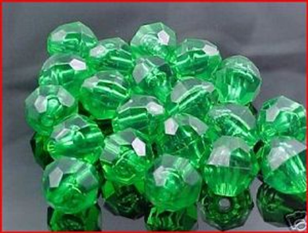 Beads Faceted 12mm TRANS.MINT 20/PK