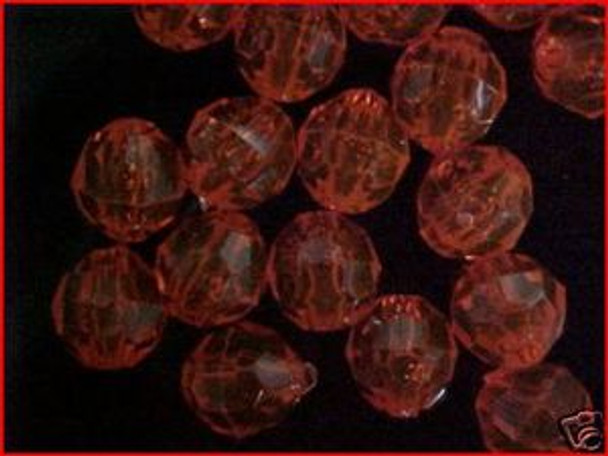 Fishing Beads Faceted 10mm TRANS.ORANGE 36/PK