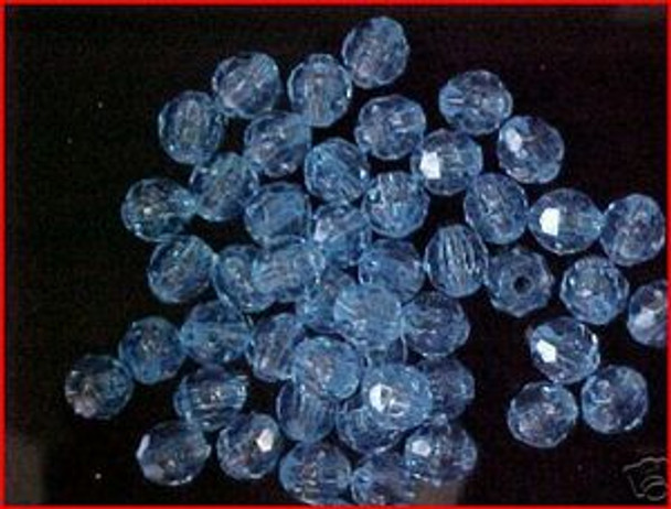 Fishing Beads Faceted 8mm TRANS.LT.BLUE 50/PK