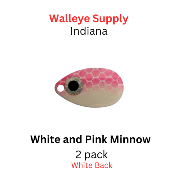 #5 INDIANA Pink and White Minnow blade 2 pack 