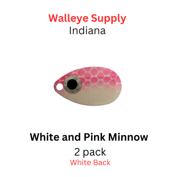 #3 INDIANA Pink and White Minnow Blade 2 pack 