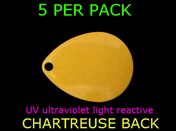 WALLEYE TACKLE COLORADO spinner blades # 2 UV CHARTREUSE