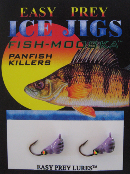 ICE FISHING JIGS #8 GRUB MOOSKA PURPLE / EASY PREY LURES