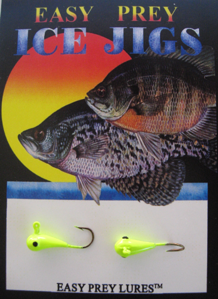 ICE FISHING JIGS #8 TOAD FRY CHARTREUSE EASY PREY LURES