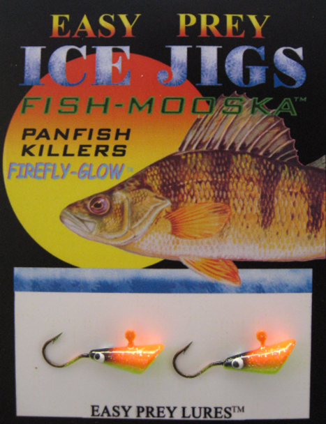 ICE FISHING JIGS #8 SHRIMP MOOSKA GLOW CRAW / EASY PREY LURES