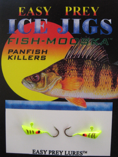 ICE FISHING JIGS #10 SHRIMP MOOSKA CHARTREUSE / EASY PREY LURES