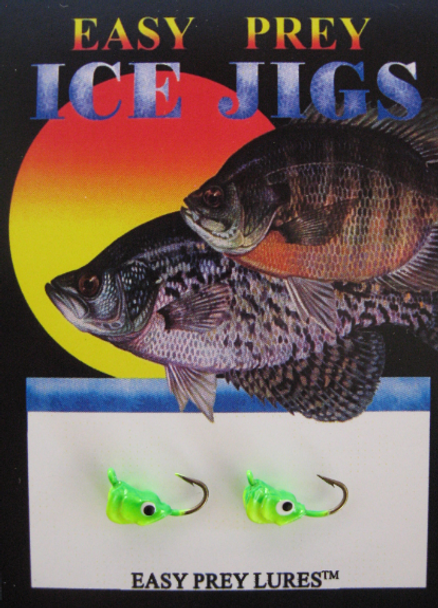 ICE FISHING JIGS #10 SS MINNOW CHART-GREEN / EASY PREY LURES