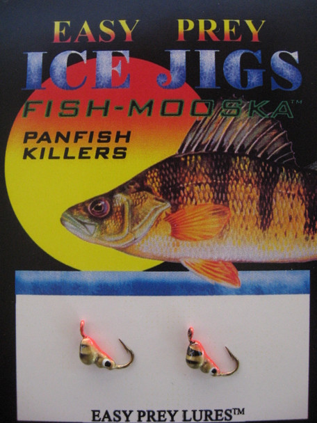 ICE FISHING JIGS #12 GRUB MOOSKA RED/GOLD/EASY PREY LURES