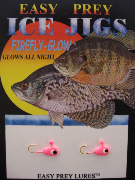 ICE FISHING JIGS #12 MICRO MINNOW PINK GLOW / EASY PREY LURES