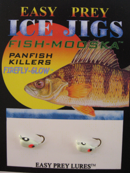 ICE FISHING JIGS #12 BUG MOOSKA NATURAL GLOW / EASY PREY LURES