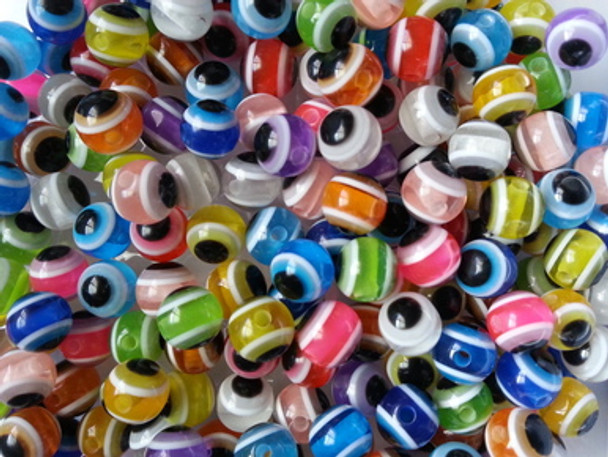 MULTI Lure Beads with EYES 8mm ASSORTED