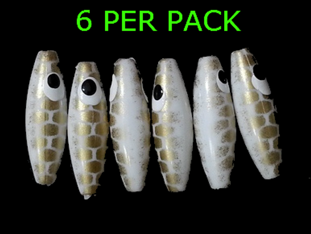 Lure Beads MINNOW WHITE/GOLD SCALE