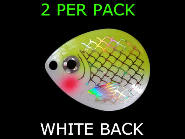 COLORADO blades # 5 BAITFISH PRISM WHITE/CHARTRUESE