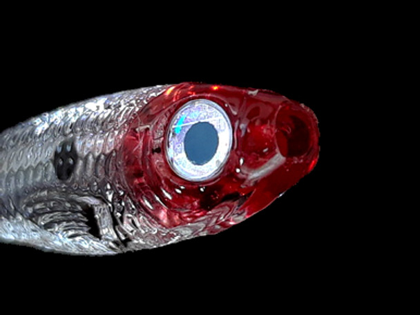 Looks Alive Minnow Beads TRANSPARENT CLEAR RED HEAD