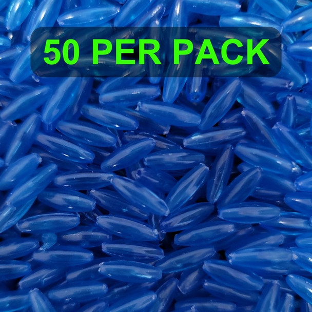 4x12 OVAL TRANSLUCENT BLUE LURE BEADS 