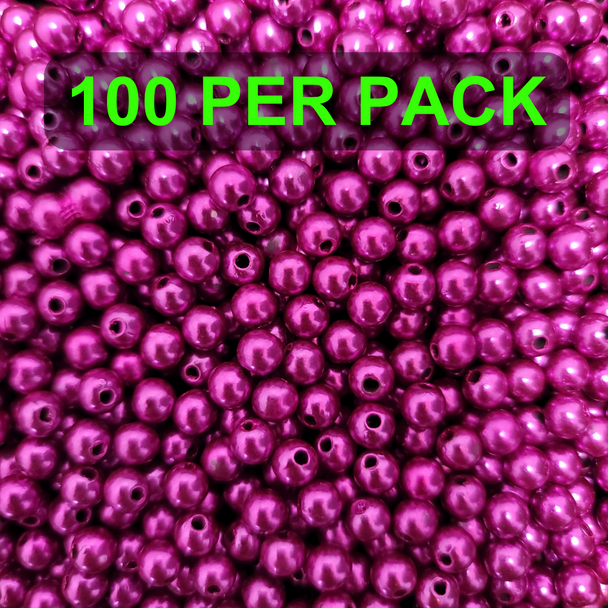 Pearlized Round 6mm OPAQUE DARK VIOLET 100/PK Fishing Beads