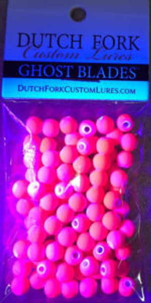 6mm DUTCH FORK Neon Pink UV bead under blue light 