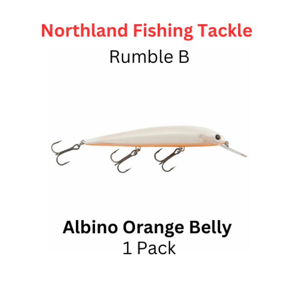 NORTHLAND FISHING TACKLE: Rumble B Crankbait size 13 color Albino Orange Belly 