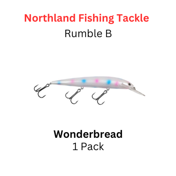 NORTHLAND FISHING TACKLE: Rumble B Crankbait size 11 color Wonderbread 