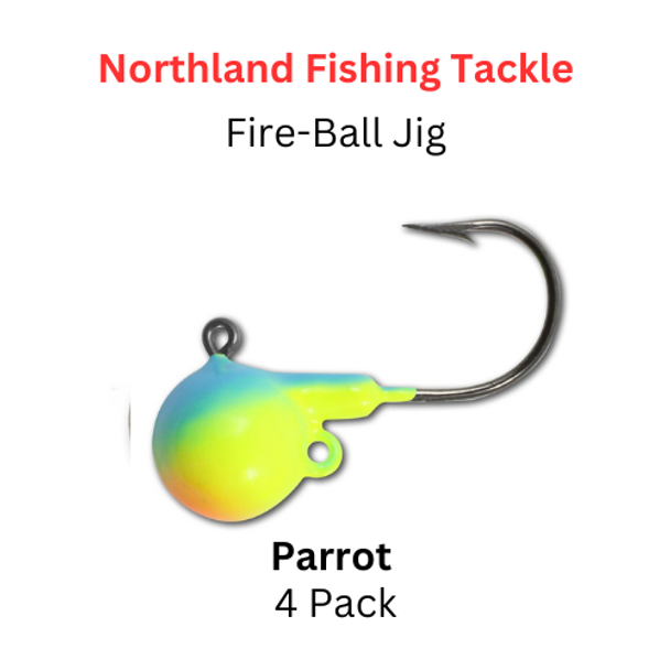 NORTHLAND FISHING TACKLE: Fire-ball Jig head 3/8oz PARROT