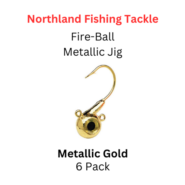 NORTHLAND FISHING TACKLE: Fire-ball Metallic Jig head 1/8oz METALLIC GOLD