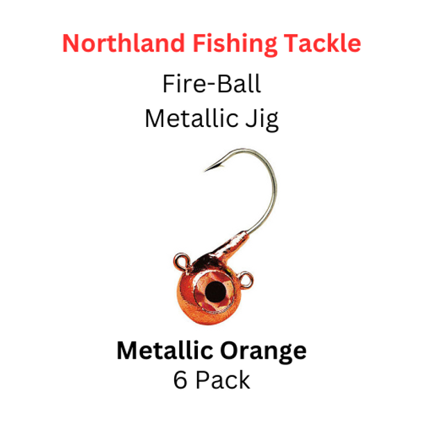 NORTHLAND FISHING TACKLE: Fire-ball Metallic Jig head 1/8oz METALLIC ORANGE