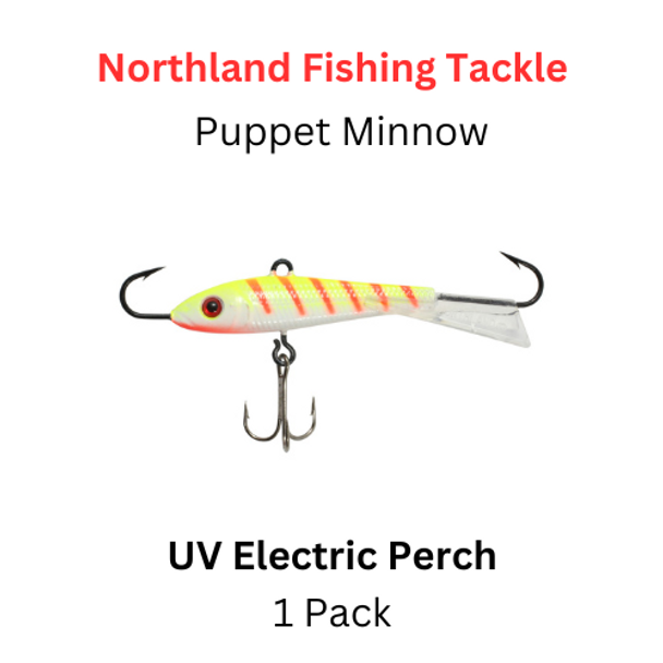 NORTHLAND FISHING TACKLE: 9/16oz Puppet Minnow Jig UV ELECTRIC PERCH 