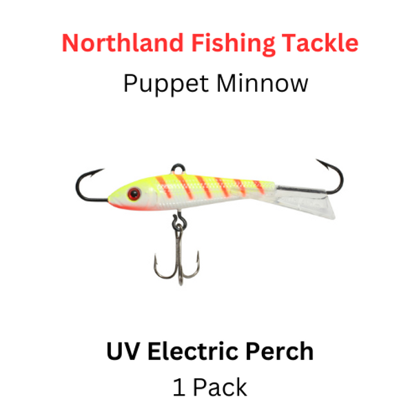 NORTHLAND FISHING TACKLE: 1/4oz Puppet Minnow Jig UV ELECTRIC PERCH