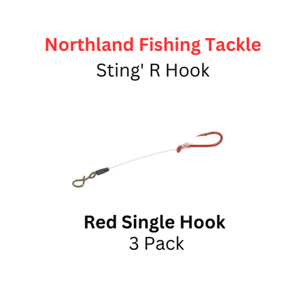 Northland Fishing Tackle: size 2 Red single hook sting'r hook 3 pack. 