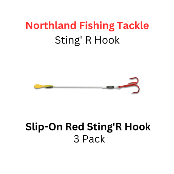 Northland Fishing Tackle: Size 3 Slip-On Sting'R Hook Red 3 pack 