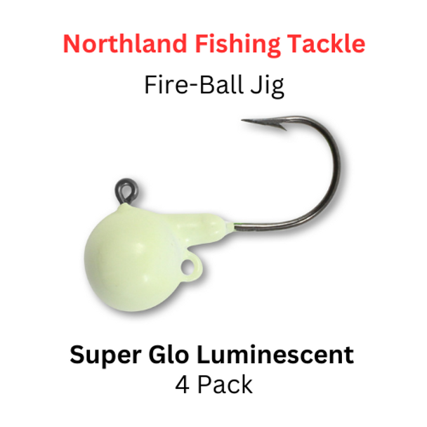 NORTHLAND FISHING TACKLE: Fire-ball Jig head 1/4oz SUPER-GLO LUMINESCENT