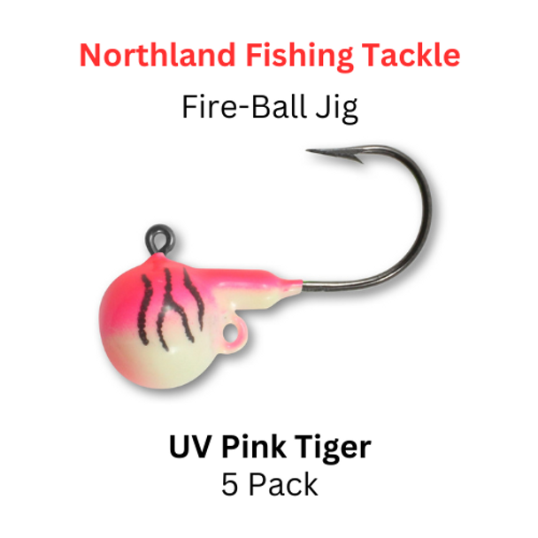 NORTHLAND FISHING TACKLE: Fire-ball Jig Head 1/8oz UV PINK TIGER