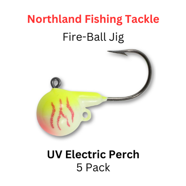 NORTHLAND FISHING TACKLE: Fire-ball Jig Head 1/8oz UV ELECTRIC PERCH